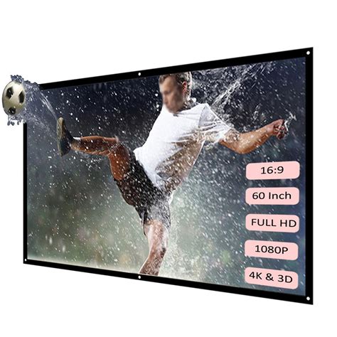 16:9 Full HD Projector Screen Home Cinema 60/72/10... – Grandado