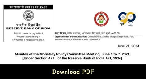 RBI Minutes of the Monetary Policy Committee Meeting held from 5 to 7 ...