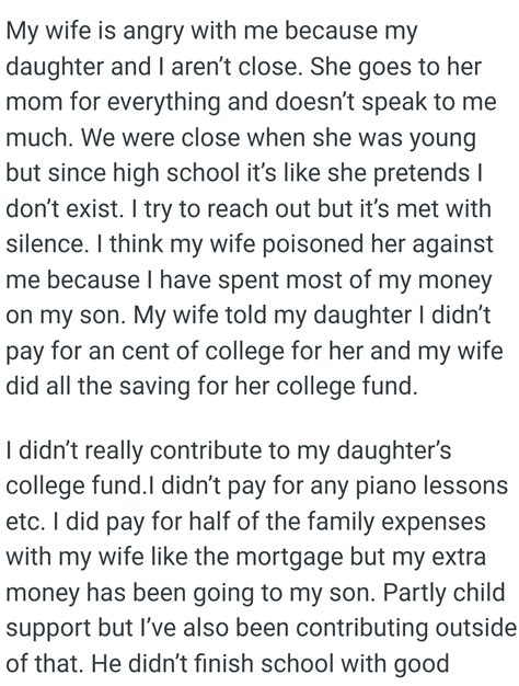 Man Chooses To Financially Neglect Daughter And Focus On Son From Previous Marriage Gets