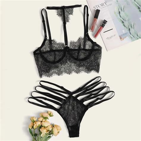 Wholesale Women Lace Lingerie Set 2 Pieces Bralette Bra And Panty