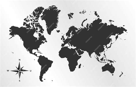 Premium Vector | Black and White World Map Background