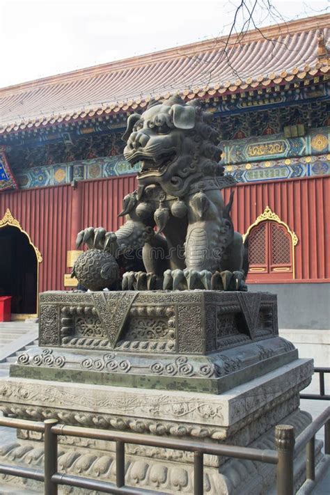 Templo De Bronce Pekín Del Gongo De Yonghe De La Estatua Del Dragón