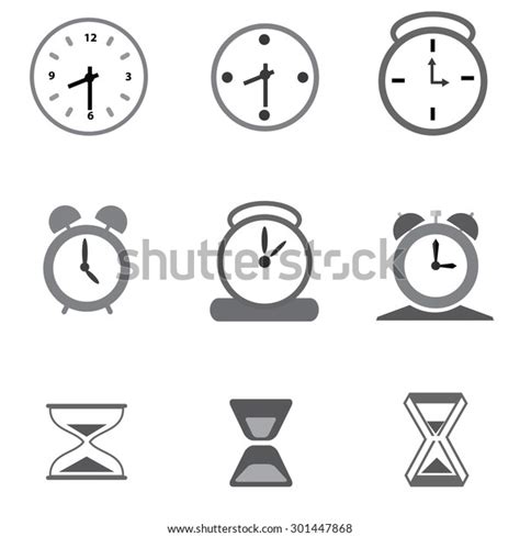 Set Clocks Icons Vector Stock Vector Royalty Free 301447868 Shutterstock