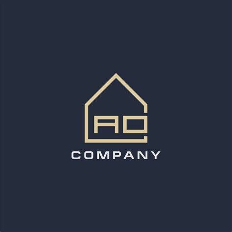 Initial Letter Ao Real Estate Logo With Simple Roof Style Design Ideas