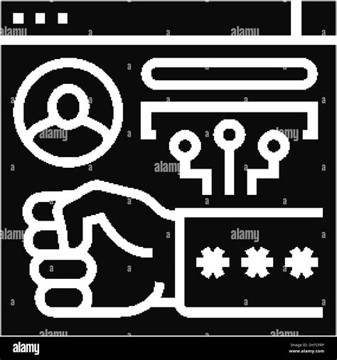 Brute Force And Dictionary 8 Network Attacks Glyph Icon Vector