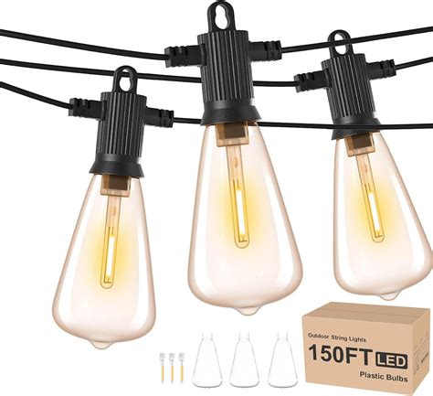 Zotoyi Outdoor String Lights Mains Powered Ft Waterproof Ip