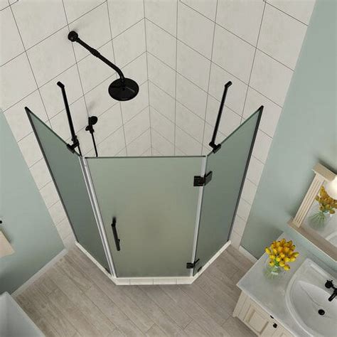 Aston Merrick Frameless 40 X 72 Neo Angle Hinged Shower Enclosure