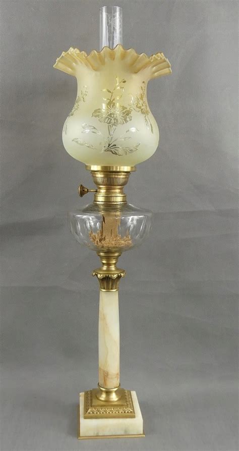 Kolumnowa Lampa Naftowa Alabaster Klosz Matador