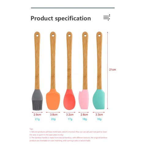 Pcs Silicone Kitchen Spatula Pastry Tools Set Baking Spoon Spatula