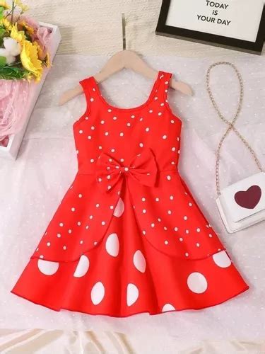 Vestido Rojo De Lunares Con Lazo Delantero 6 7 Años Shein MercadoLibre