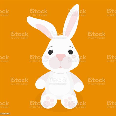 Happy Easter Bunny Vector Illustration Cute Rabbit Cartoon Character