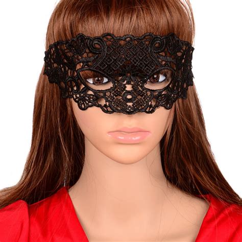 3pcs Black Sexy Lace Mask Cutout Eye Mask For Halloween Masquerade