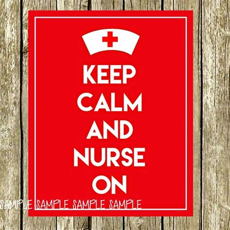 Keep Calm And Nurse On Sign Printable Digital Instant