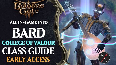 Baldurs Gate 3 College Of Valour Bard Build Guide Fextralife