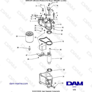 Mercury Efi L Vapor Separator Components Dam Marine