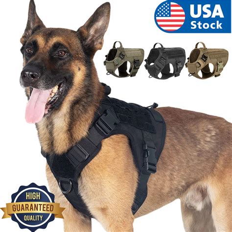 Tactical Dog Harness with Handle No-pull Large Military Dog Vest US ...