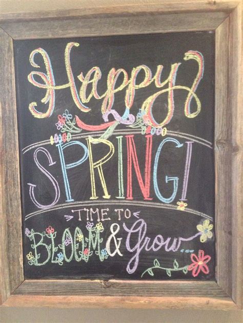 Spring Chalkboard Happy Spring Spring Chalkboard Chalkboard Art