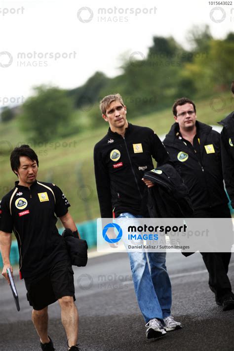 Vitaly Petrov RUS Lotus Renault GP Walks The Circuit Formula One