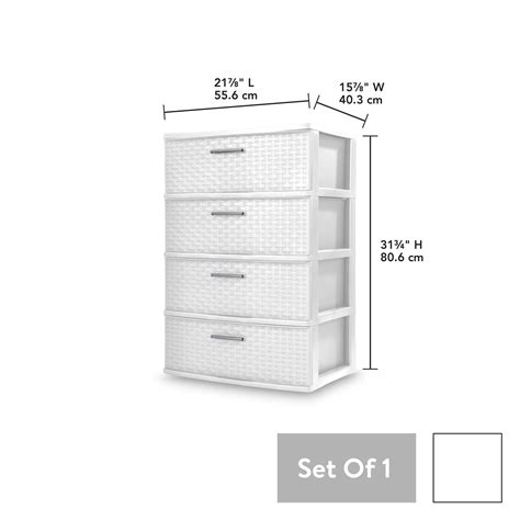 Sterilite Drawer Wide Weave Tower White