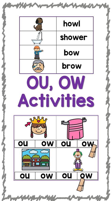 Vowel Diphthongs Ou Ow Vowel Classroom Adventure Diphthongs