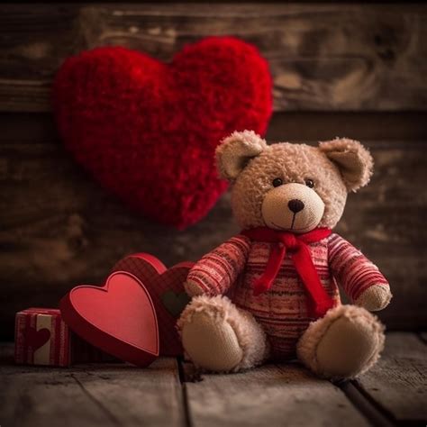 Premium Ai Image Teddy Bear With Heart