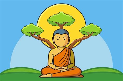 Premium Vector Vector Illustration Of Siddhartha Gautama Enlightened