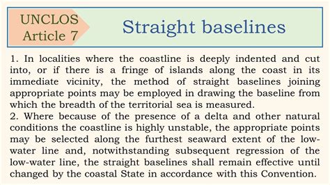 Law Of The Sea Convention Article Straight Baselines Youtube