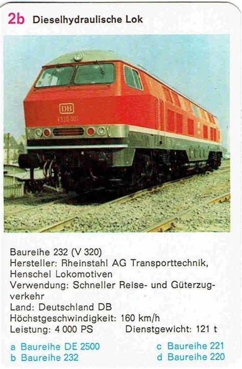 2b Dieselhydraulische Lok Baureihe 232 V 320 Db D Berliner