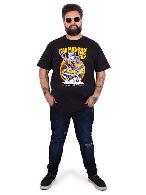 Camiseta Plus Size Rad Mad Guy Preta Viva A Vida Arte Viva