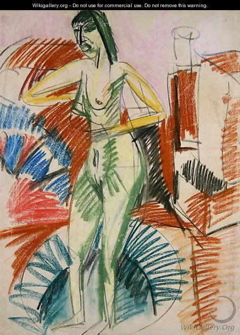 Standing Female Nude In A Tub Ernst Ludwig Kirchner Wikigallery Org