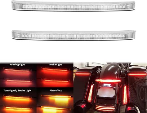 HDBUBALUS Motorcycle Saddlebag Tail Brake Lights LED Turn Signal