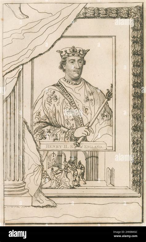 Antique Circa 1812 Etching Of King Henry Ii Of England Henry Ii 1133