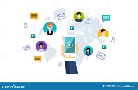 Social Media Network People Connecting All Over The World Vector