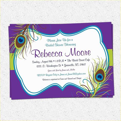 Peacock Invitations Template Free Of 13 Peacock Wedding Invitations Psd