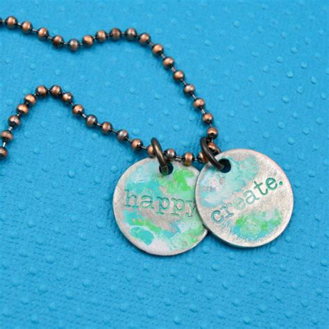 Distressed Charm Necklace Happy Hour Projects