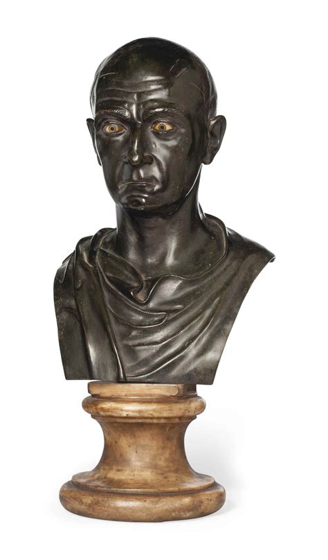 AN ITALIAN PATINATED BRONZE BUST