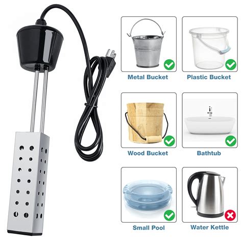 Buy 1500w Immersion Heater Electric Bucket Water Heater With Floating