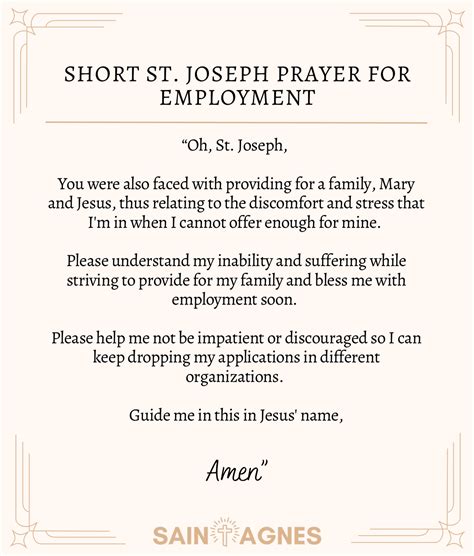 Prayers To St Joseph For Employment Printable Images