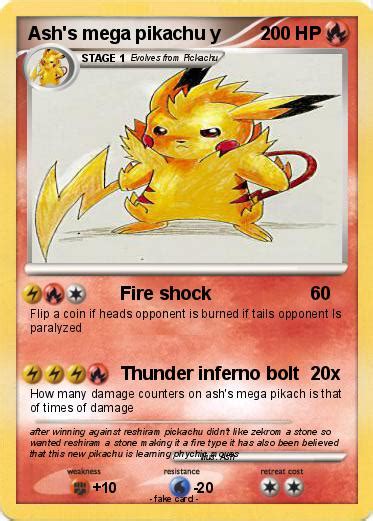 Pokémon Ash S Mega Pikachu Y Fire Shock My Pokemon Card