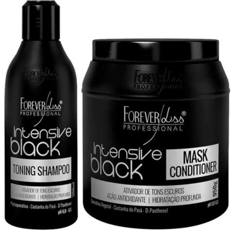 Kit Forever Liss Matizador De Cabelos Pretos Intensive Black Shampoo