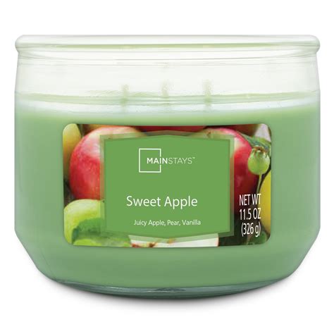 Mainstays Sweet Apple Scented Wick Glass Jar Candle Oz