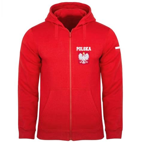 Bluza patriotyczna z orłem Polski męska bluza rozpinana z kapturem