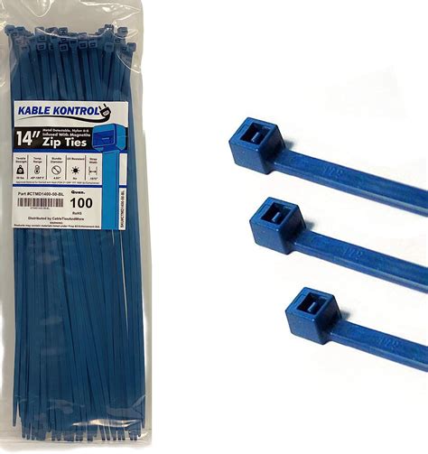 Kable Kontrol Metal Detectable Blue Zip Ties Pcs Inch Lbs