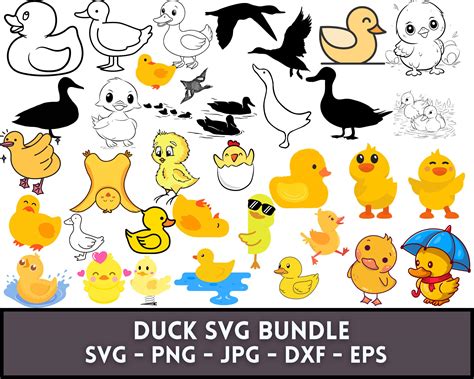 Duck Svg Bundle Rubber Ducky Svg Rubber Duck Svg Duck Clipart Duck Cut