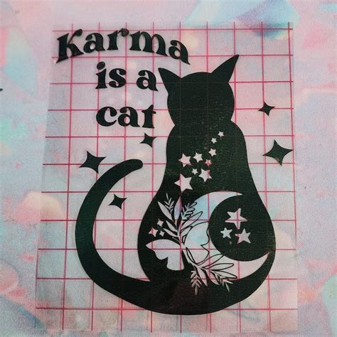 Karma Is A Cat Bumper Sticker Etsy