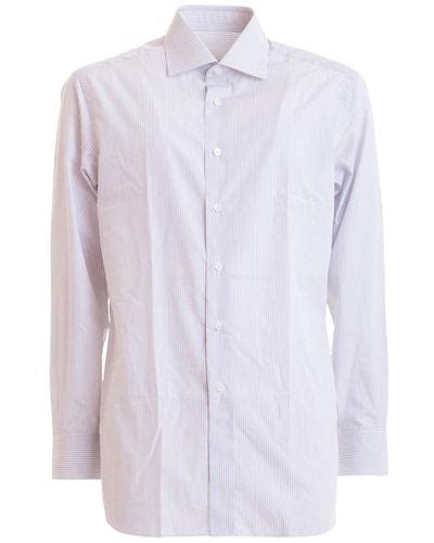 White Brioni Shirts For Men Lyst