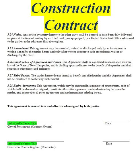 Construction Contracts Editable In Word Doc Sample Contracts