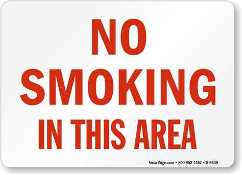 Do Not Smoke In This Area No Smoking In This Area Signs