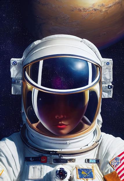 Retrato Realista De Um Astronauta Em Um Traje Espacial Astronauta