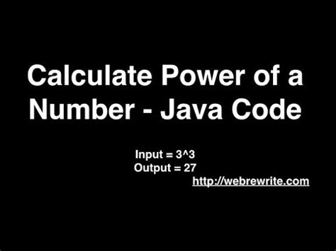 Java Program To Calculate Power Of A Number Youtube